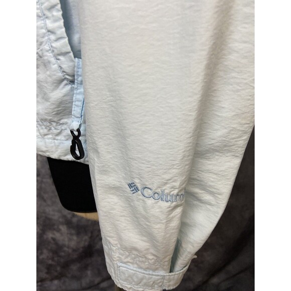 Columbia Size Large Blue Lighweight Cotton/Nylon Logo Hooded Jacket - Picture 3 of 5